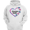 Grandma Mom Auntie Shark Heart Personalized Hoodie Sweatshirt