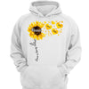 Grandma Sunflower Flying Hearts Personalized Hoodie Sweatshirt