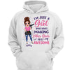 Just A Girl Who Makes Other Girls Feel Awesome Hair Dresser Gift Personalized Hoodie Sweatshirt