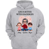 Pink Heart Doll Grandma Better With Grandkids Personalized Hoodie Sweatshirt