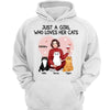 Pretty Girl Loves Her Cat Personalized Hoodie Sweatshirt