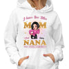 Rock Two Titles Mom Grandma Sassy Woman Personalized Hoodie Sweatshirt [NOT REAL GLITTER]