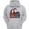 Together Since Couple Embracing Personalized Hoodie Sweatshirt