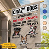 Crazy Dogs Live Here Personalized Dog Decorative House Flags