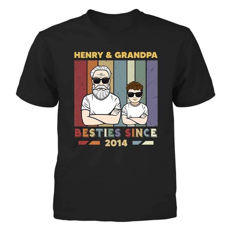 Grandson & Grandpa Besties Since Personalized Youth Shirt