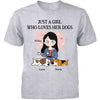 Just A Girl Loves Dogs Chibi Personalized Youth Shirt