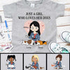 Just A Girl Loves Dogs Chibi Personalized Youth Shirt