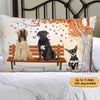 Sitting Dog Fall Season Personalized Dog Pillow