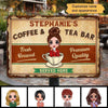 Coffee Bar Doll Girl Personalized Metal Sign