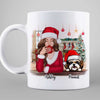 Beautiful Dog Mom With Peeking Dogs Christmas Personalized Mug