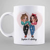 Besties At Heart Sassy Girls Long Distance Personalized Mug