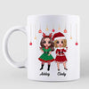 Christmas Gift Doll Besties Sisters Siblings Standing Personalized Mug