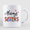 Colorful Patterned Sitting Doll Besties Sisters Siblings Personalized Mug