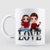Couple Sitting On Word Love Anniversary Gift Gift Personalized Mug