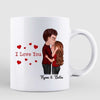 Doll Couple Kissing Red Hearts Gift For Him For Her Personalized Mug