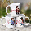 Doll Couple Kissing Red Hearts Gift For Him For Her Personalized Mug