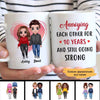 Doll Couple Standing Annoying Each Other Gift Personalized Mug