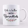 Grandma Grandkids Sitting Back View Personalized Mug