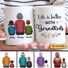 Grandma Grandkids Sitting Back View Personalized Mug