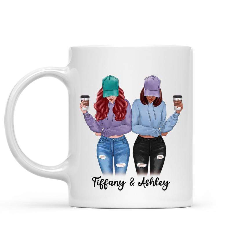 Modern Girls Front View To My Bestie Gift For Besties Sisters Siblings Personalized Mug