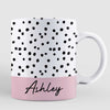 Polka Dot Name Mug Birthday Gift For Her Tea Coffee Lover Personalized Mug