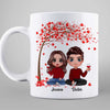 Red Tree Doll Couple Sitting Gift For Him For Her Personalized Mug