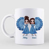 Sisters Sisters Blue Dresses Besties Personalized Coffee Mug