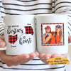 Besties At Heart Checkered Pattern Photo Personalized Coffee Mug