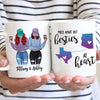 Besties Long Distance Modern Girls Front View Gift For Besties Sisters Siblings Personalized Mug