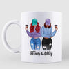 Besties Long Distance Modern Girls Front View Gift For Besties Sisters Siblings Personalized Mug