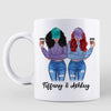 Besties Modern Girls Front View Personalized Mug