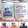 Besties Sitting On Car At Beach Personalized Mug