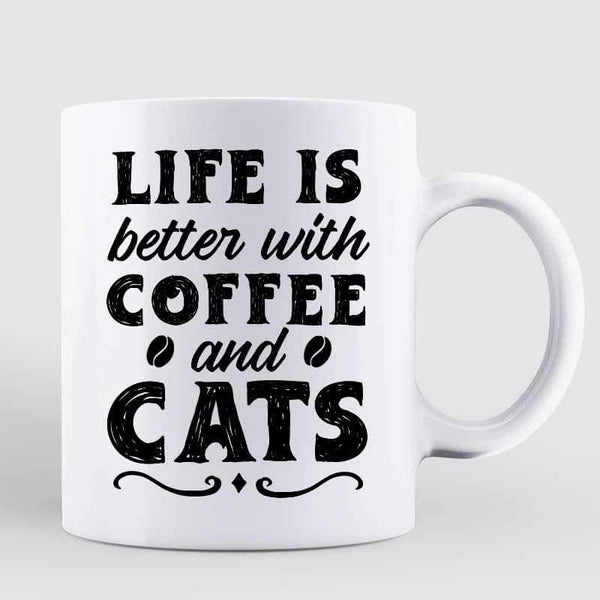 Better Life Cat Coffee Chibi Girl Personalized Mug - TrendingCustom™️