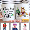 Cat Mom Cartoon Girl Personalized Coffee Mug