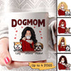 Dog Mom Red Patterned Personalized Coffee Mug
