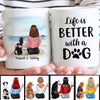 Dog Mom Sitting On The Beach Personalized Mug