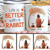 Fall Season Life Is Better With Rabbit Personalized Coffee Mug