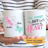 Far Apart Besties At Heart Paisley State Personalized Coffee Mug, Long Distance Relationship Gift