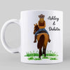 Girl Loves Horse Back View Personalized Coffee Mug