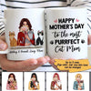 Happy Mother‘s Day Cat Mom Sitting Cat Cartoon Personalized Mug
