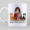 Happy Mother‘s Day Cat Mom Sitting Cat Cartoon Personalized Mug