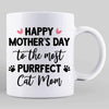 Happy Mother‘s Day Cat Mom Sitting Cat Cartoon Personalized Mug