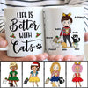 Life Is Better With Cats Chibi Girl Personalized Mug