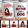 Life Is Better With Dog Red Patterned Personalized Coffee Mug