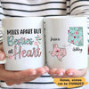 Long Distance Relationship Gift Besties At Heart Flower States Personalized Coffee Mug