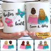 Miles Apart Besties At Heart Long Distance Relationship Gift Watercolor Flower States Personalized Coffee Mug
