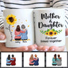 Mother And Daughter Sitting Sunflower Personalized Mug