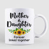 Mother And Daughter Sitting Sunflower Personalized Mug