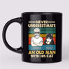 Never Underestimate An Old Man With His Cat Personalized Mug