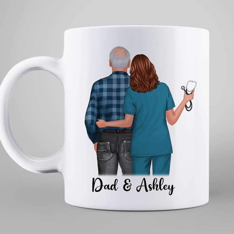 Not All Heroes Wear Capes Nurse and Dad Personalized Mug